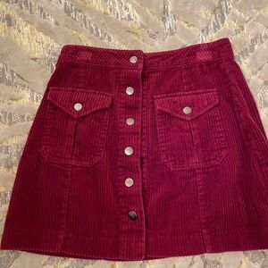Forever 21 Maroon Corduroy Skirt